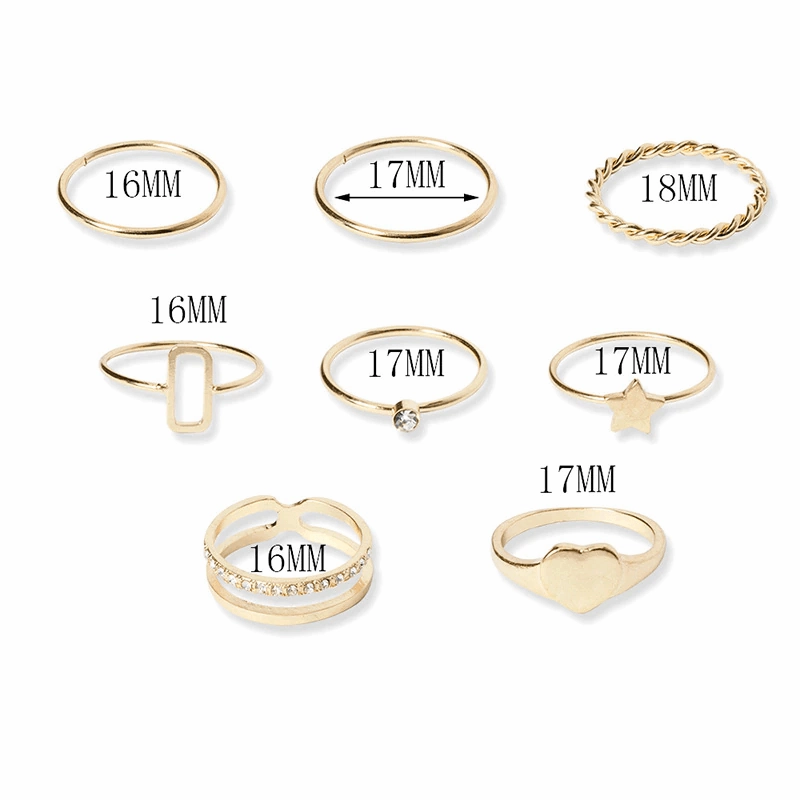 KittenAlarm - Aurora 8-pieces Assorted Christmas Rings Set