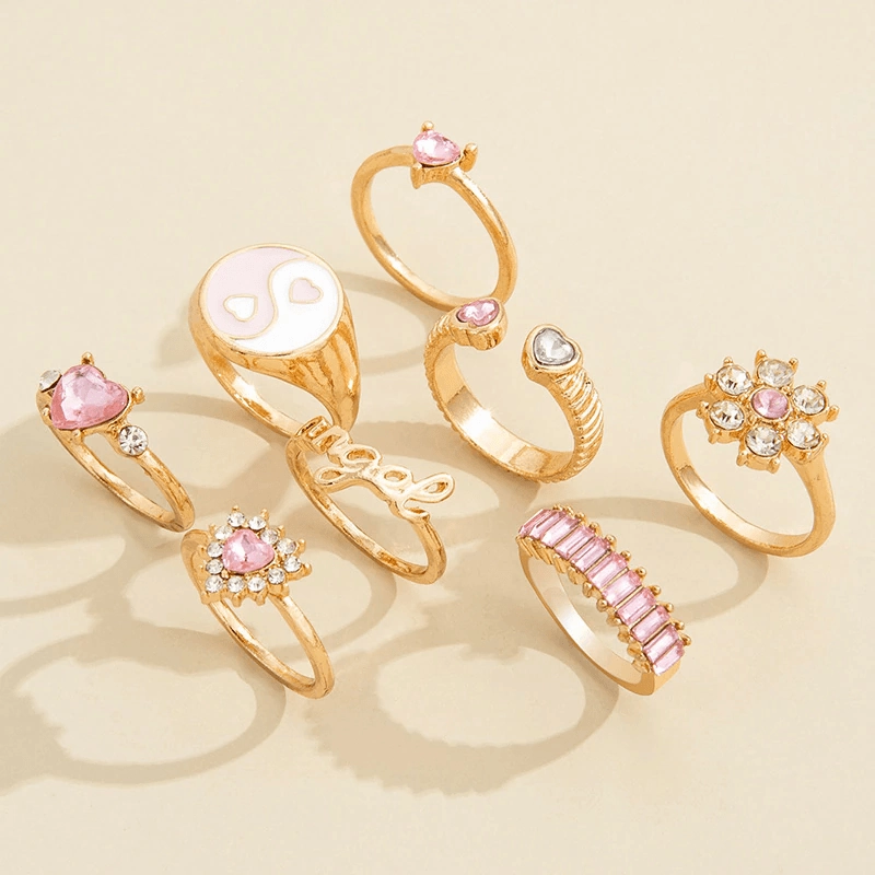 KittenAlarm - Aurora 8-pieces Assorted Christmas Rings Set