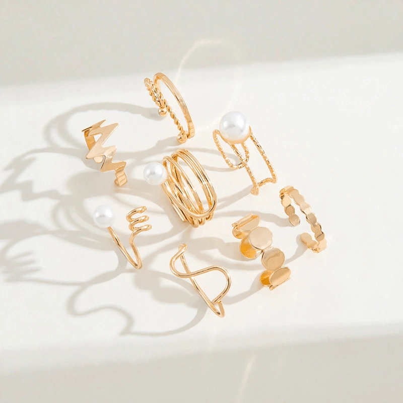KittenAlarm - Aurora 8-pieces Assorted Christmas Rings Set