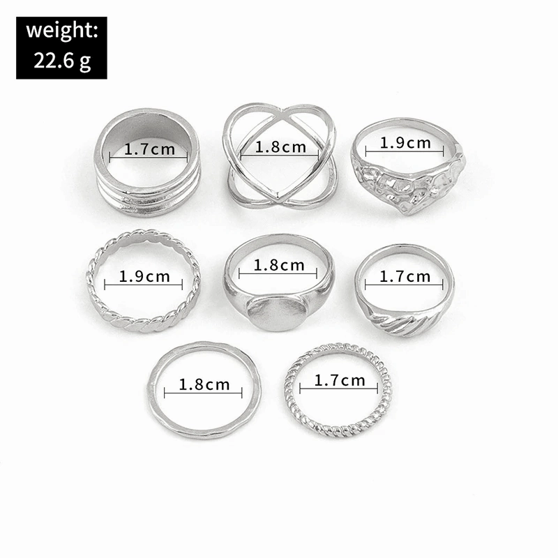 KittenAlarm - Aurora 8-pieces Assorted Christmas Rings Set
