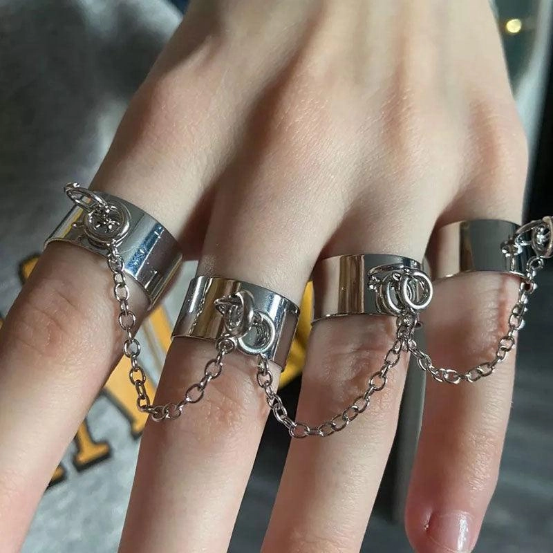 KittenAlarm - Cary Stainless Four-piece Chain Ring Set
