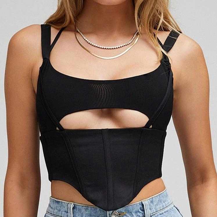 KittenAlarm - Cindy Hollow Out Corset Top
