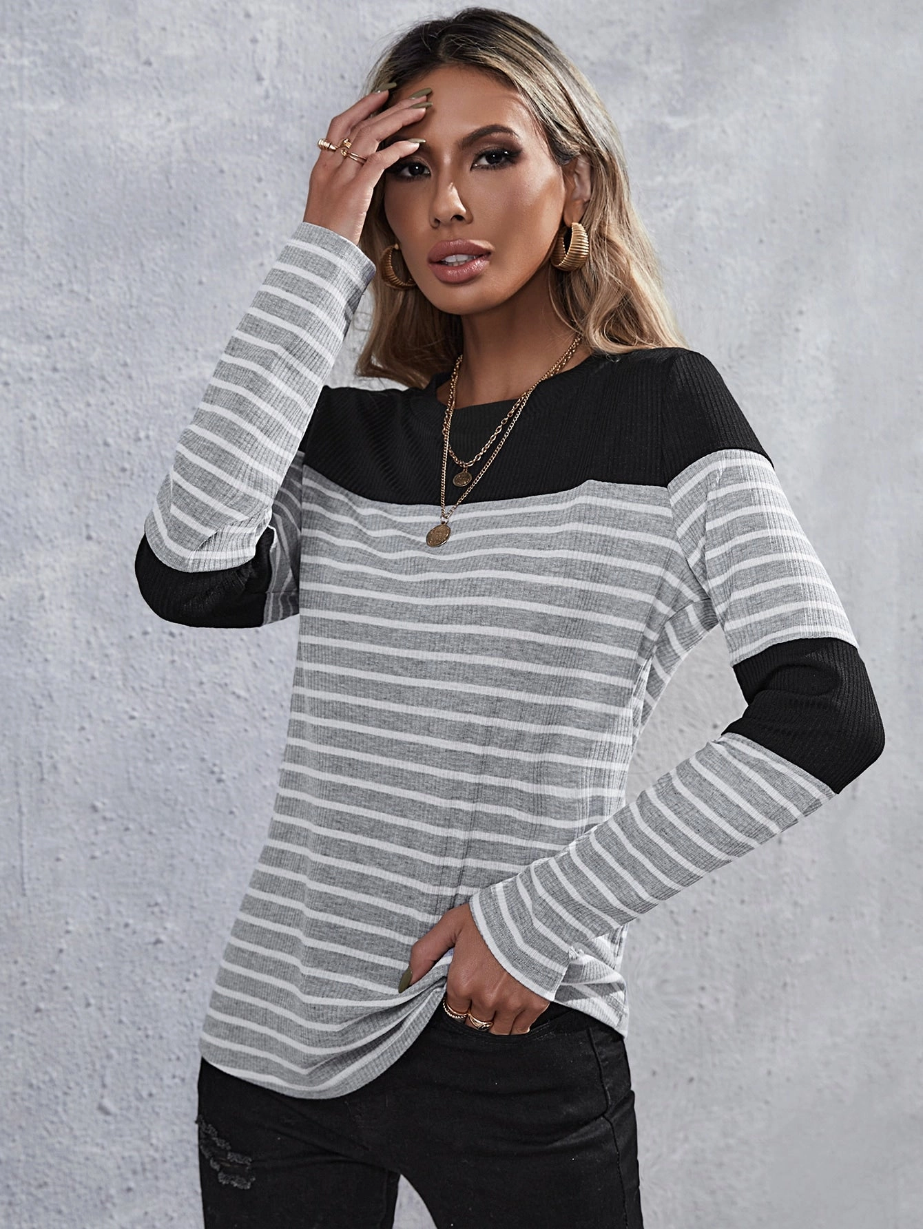 KittenAlarm - Contrast Panel Striped Tee