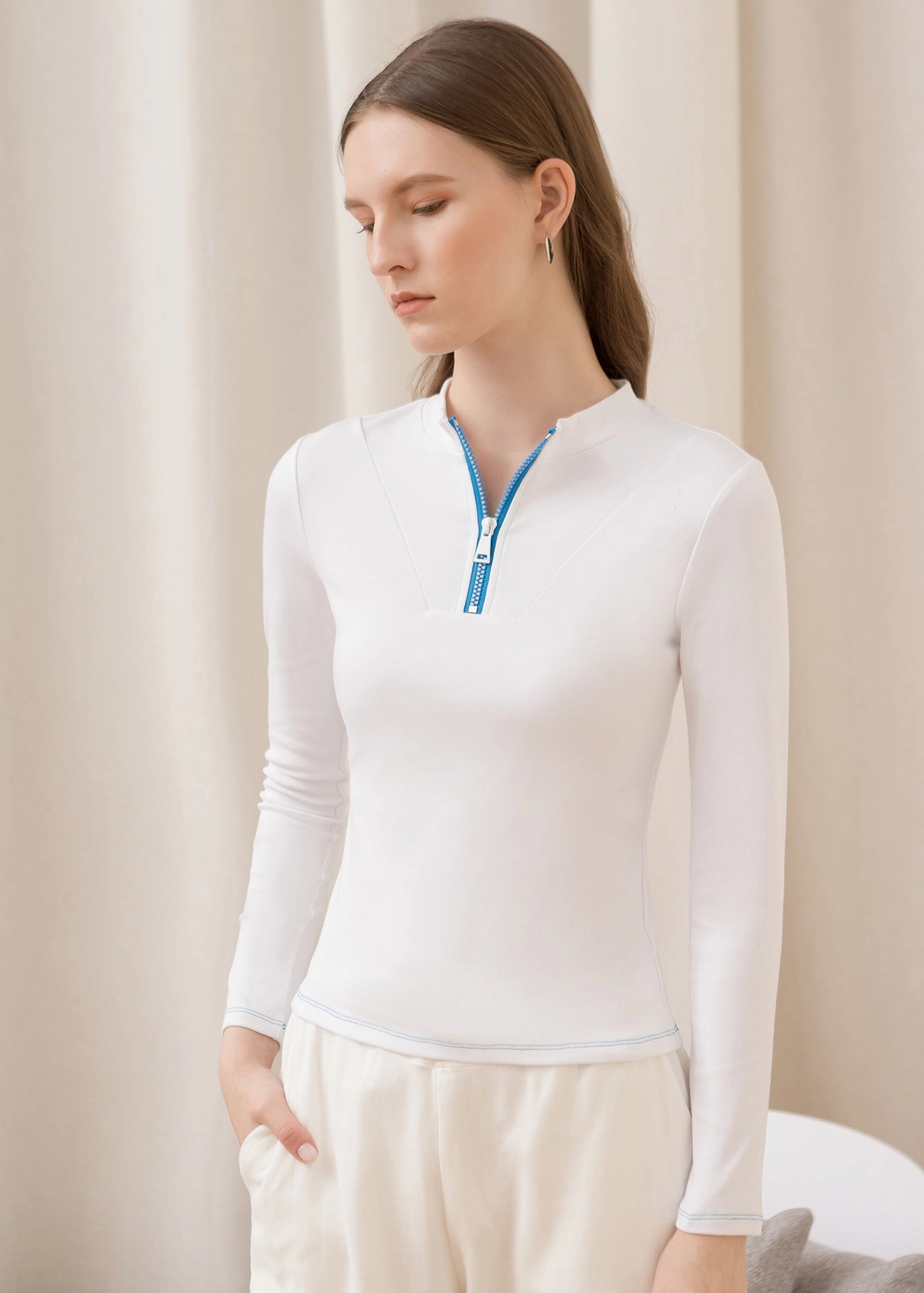 KittenAlarm - Cotton Zipper Crop Top