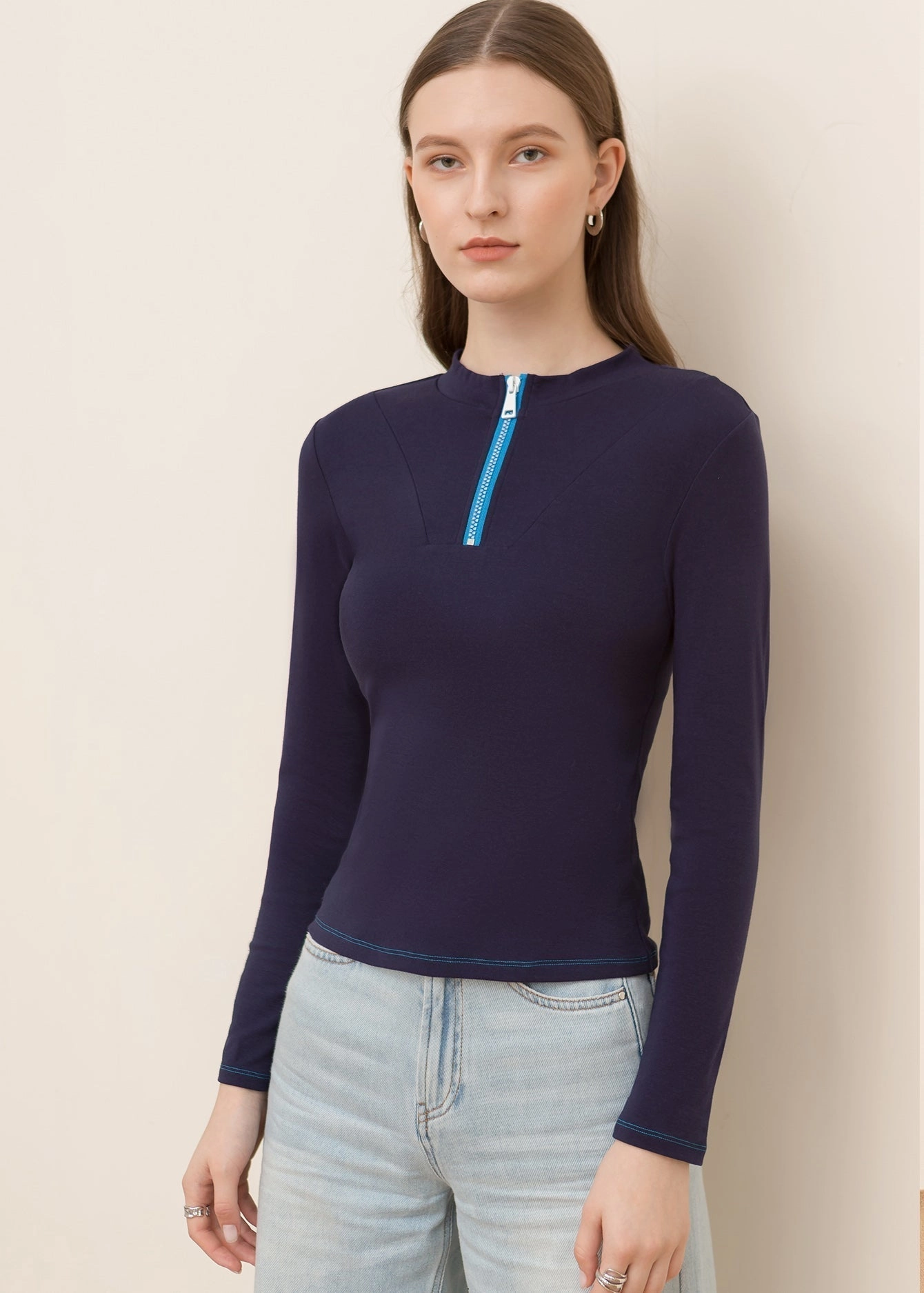 KittenAlarm - Cotton Zipper Crop Top