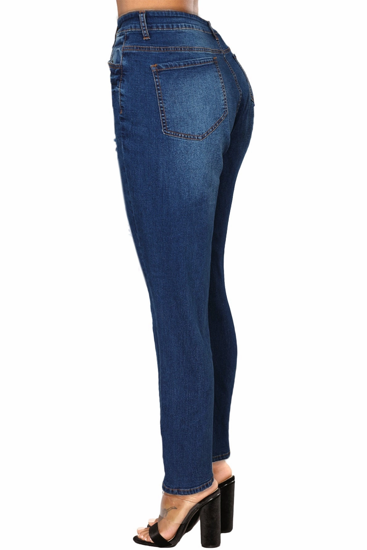 KittenAlarm - Dark Denim Distressed Skinny Jeans