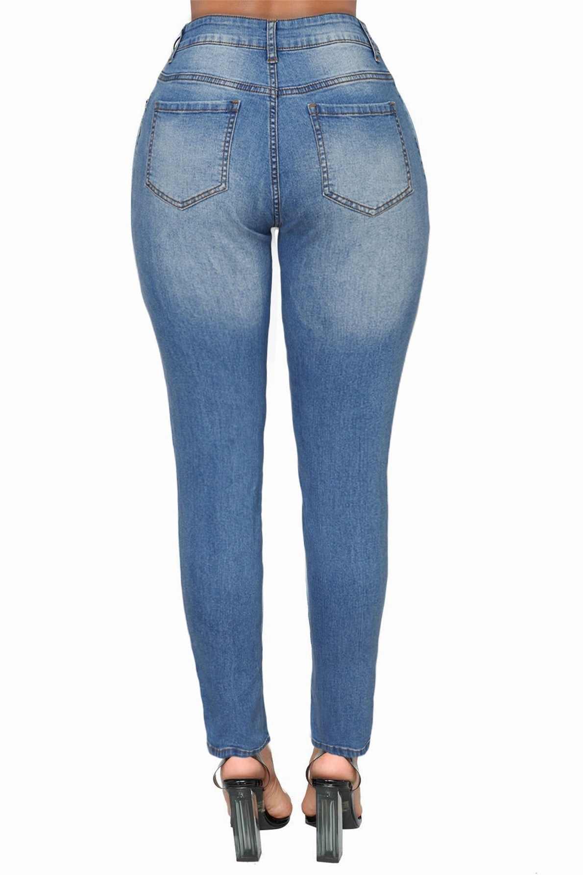 KittenAlarm - Dark Denim Distressed Skinny Jeans