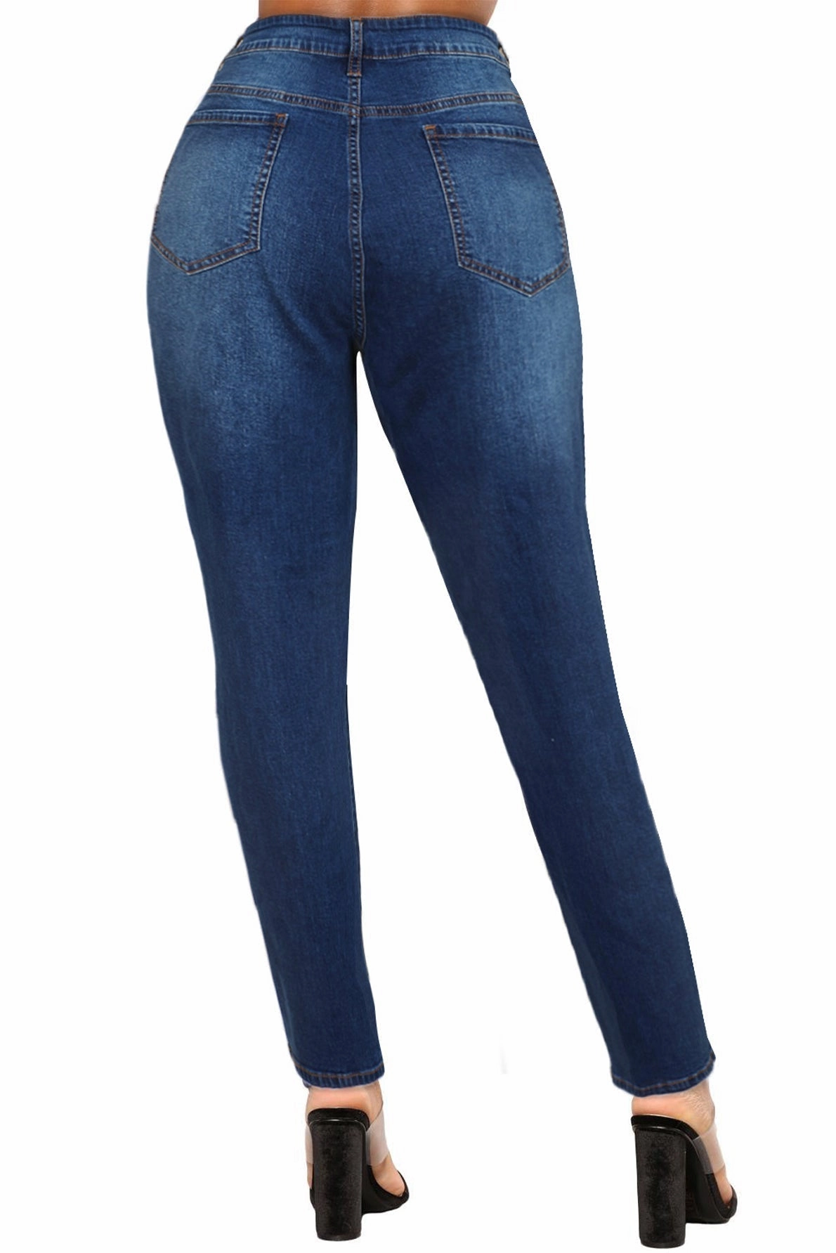 KittenAlarm - Dark Denim Distressed Skinny Jeans
