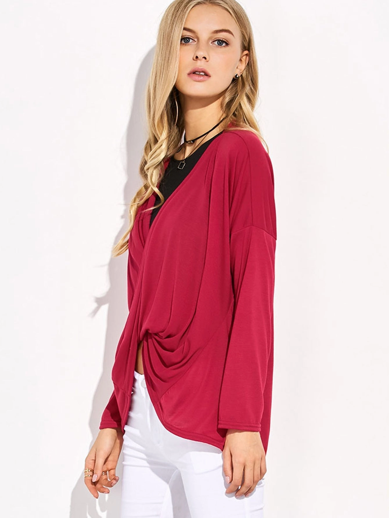 KittenAlarm - Drop Shoulder Twist Front Top