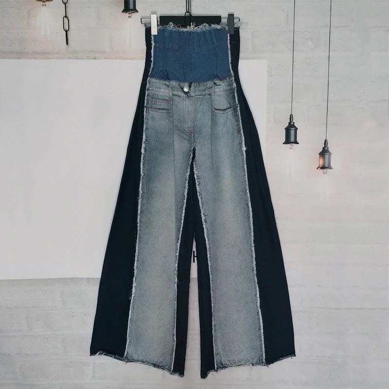 KittenAlarm - Eliza High Rise Patchwork Wide Jeans