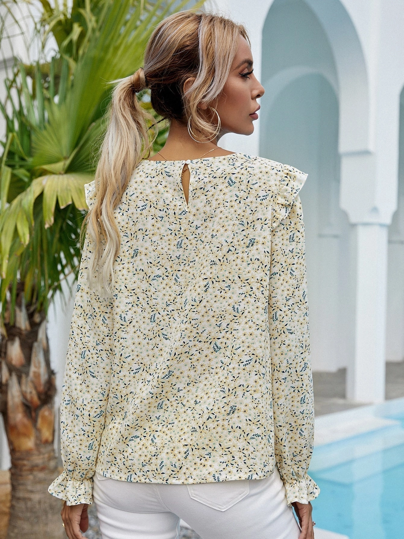 KittenAlarm - Floral Chiffon Shirt Casual Top Blouse