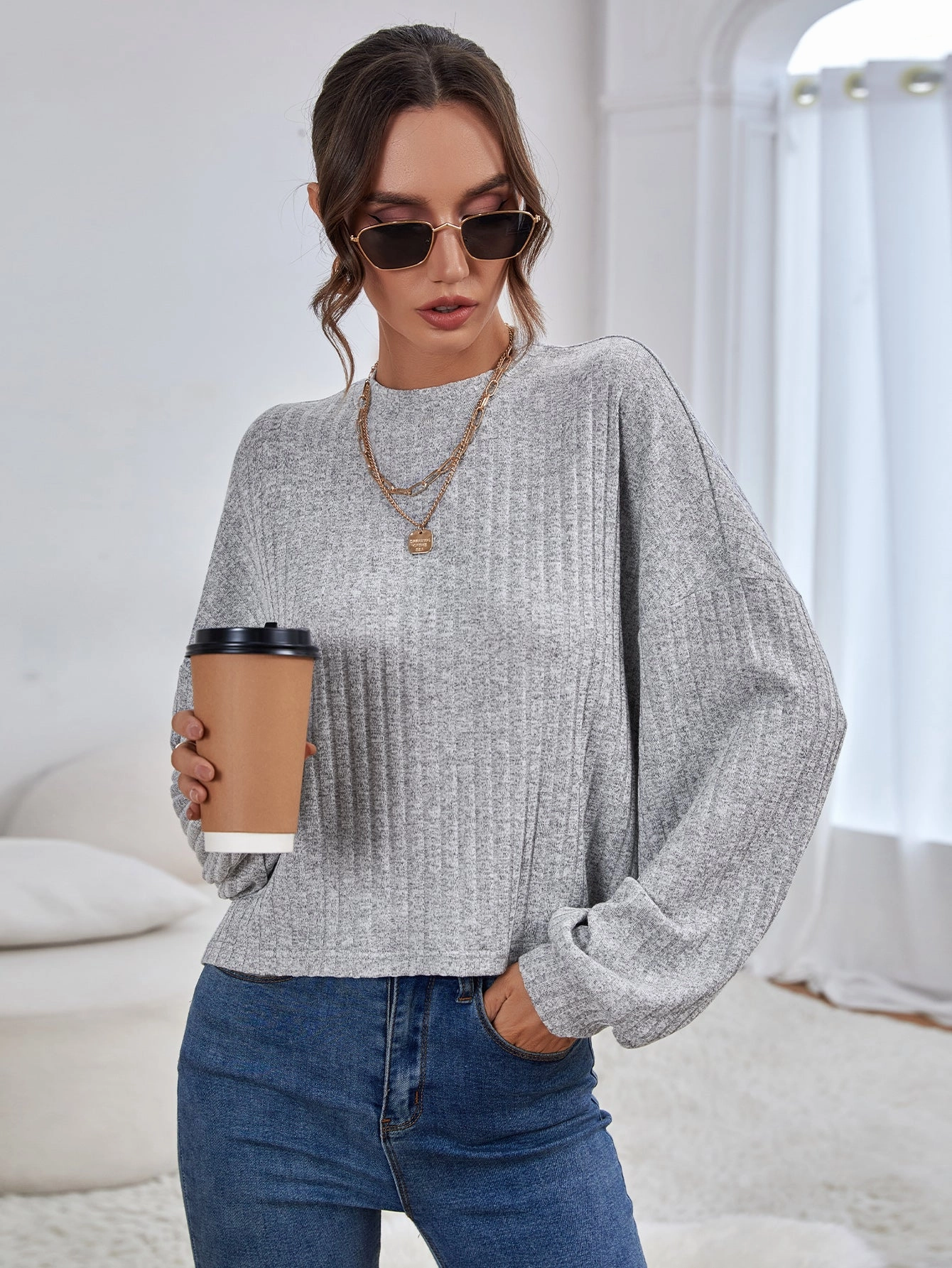 KittenAlarm - Gray Drop Shoulder Tee