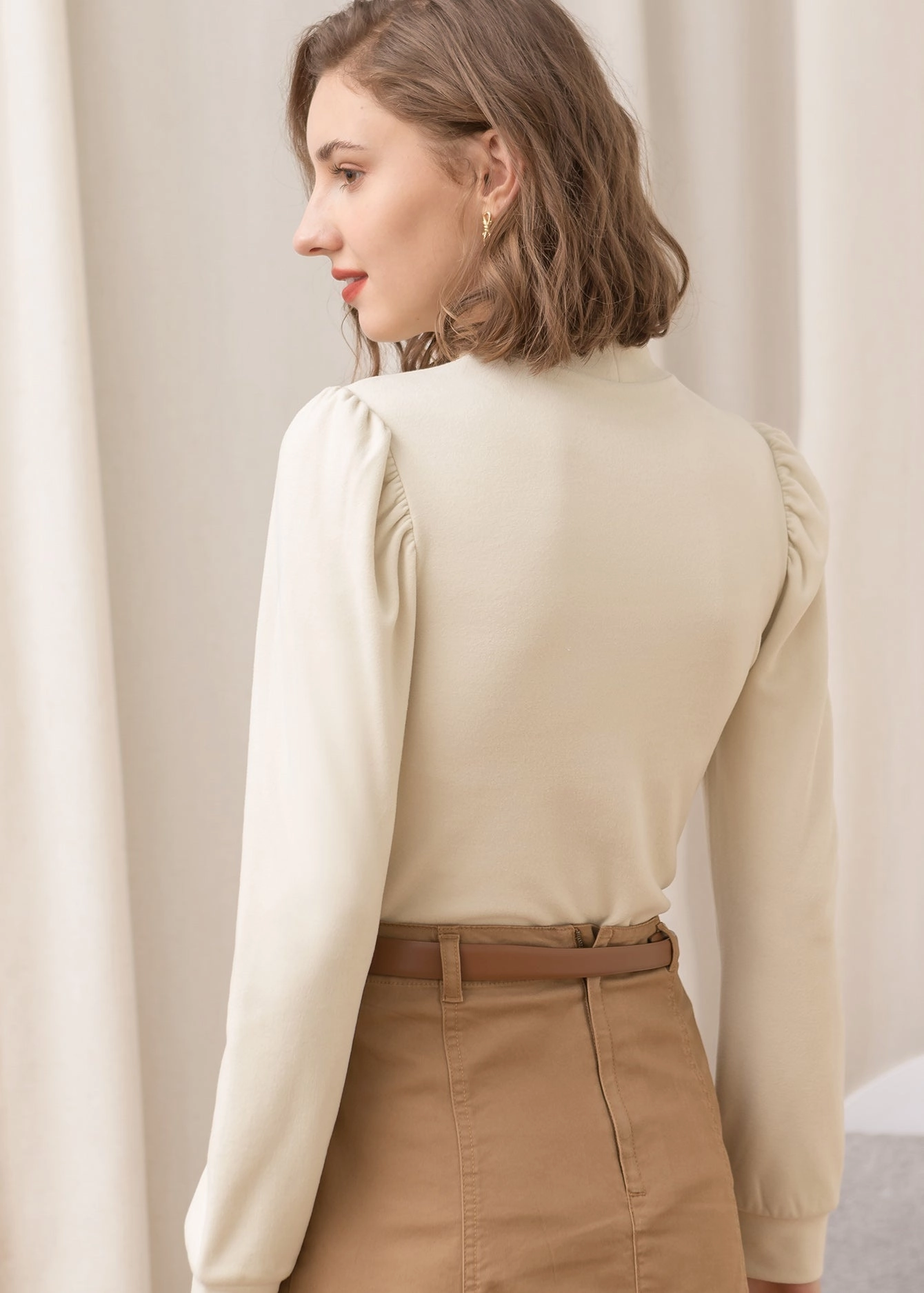 KittenAlarm - Half high collar crop top