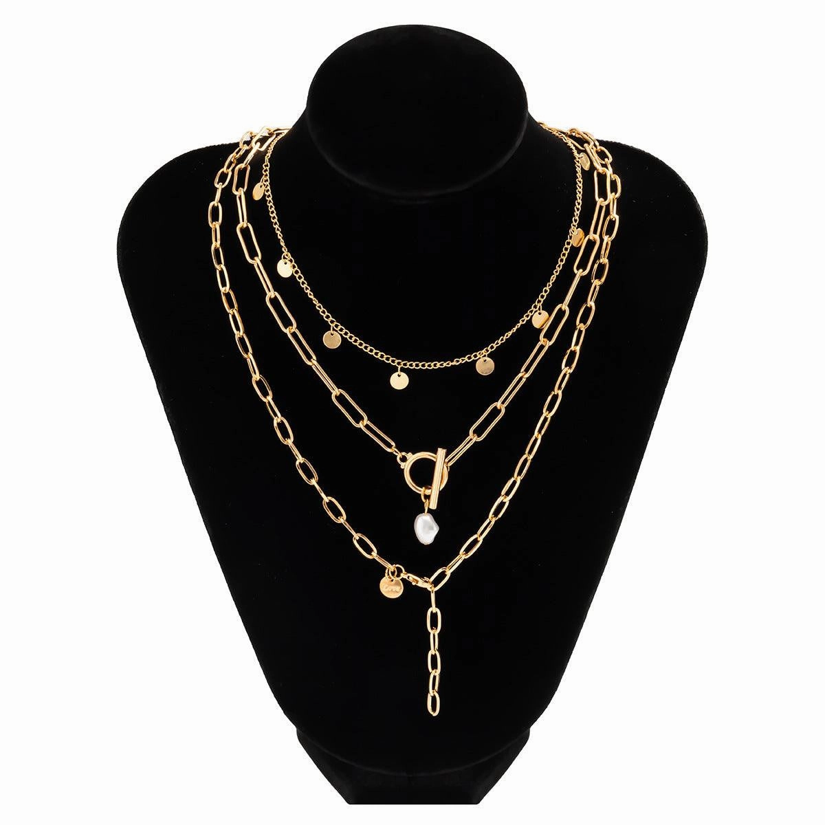 KittenAlarm - Hattie Link Chain Pearl Necklace