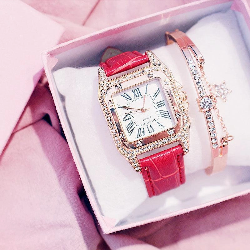 KittenAlarm - Hillary Embellished Rhinestone Watch & Bracelet Set