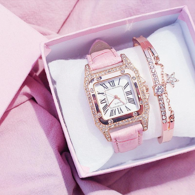 KittenAlarm - Hillary Embellished Rhinestone Watch & Bracelet Set