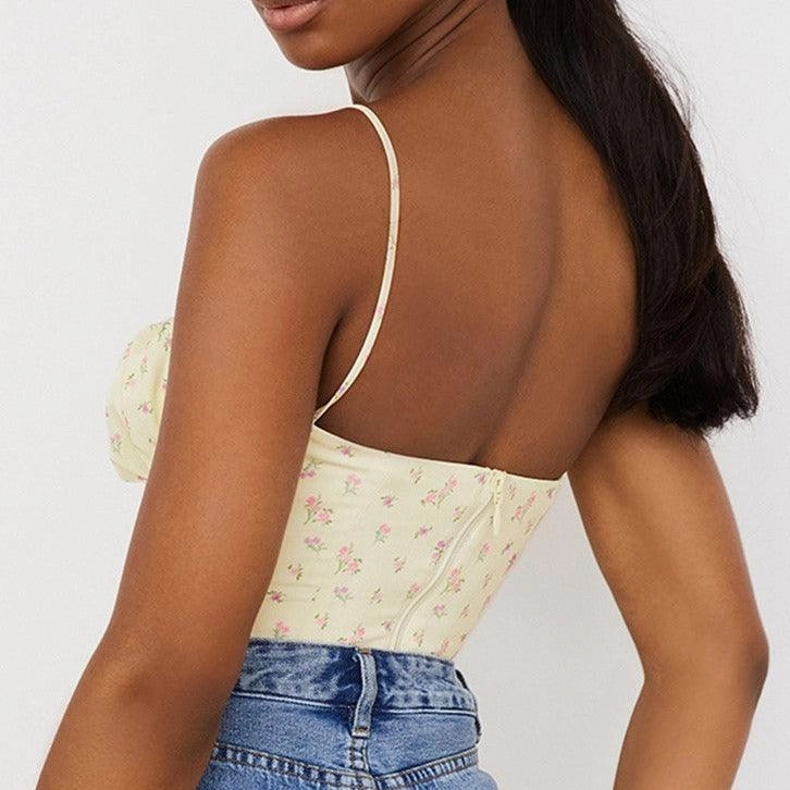 KittenAlarm - Jessamine Floral Spaghetti Strap Top