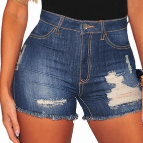 KittenAlarm - Lexie Denim Tattered Mini Shorts