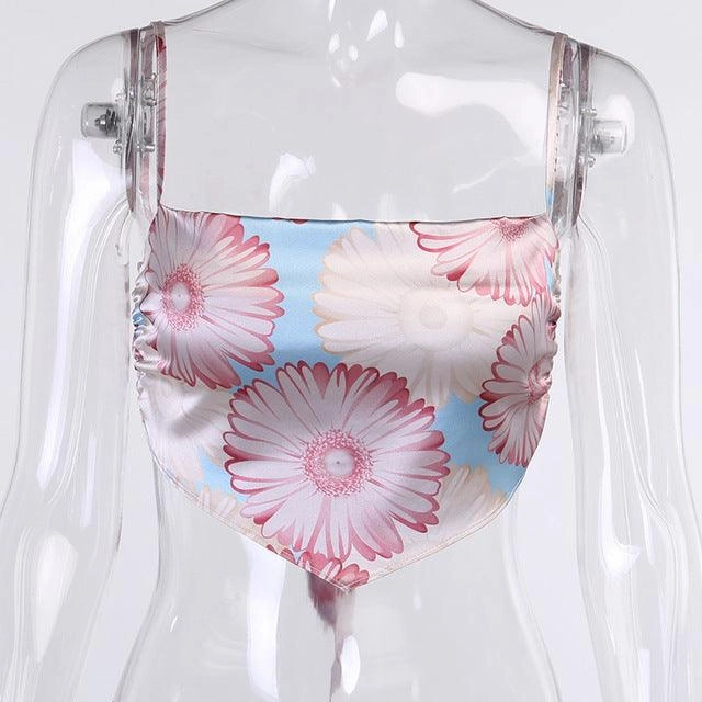KittenAlarm - Libby Floral Satin Cami Top