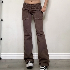 KittenAlarm - Mojoyce  Dourbesty Y2K Indie Aesthetics Vintage Low Waist Pants 2000S Low Rise Flare Jeans Grunge Fairy Retro Denim Trousers With Pockets