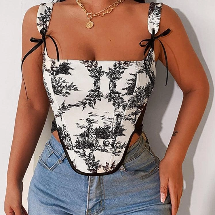 KittenAlarm - Naya Printed Corset Top