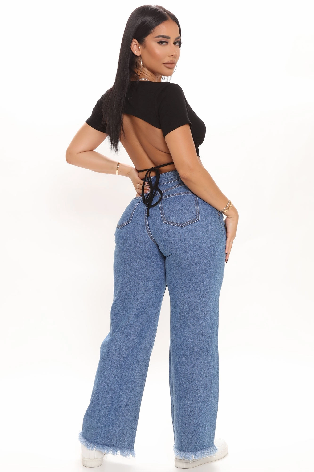 KittenAlarm - On Butterfly Wings Straight Leg Jeans - Medium Blue Wash