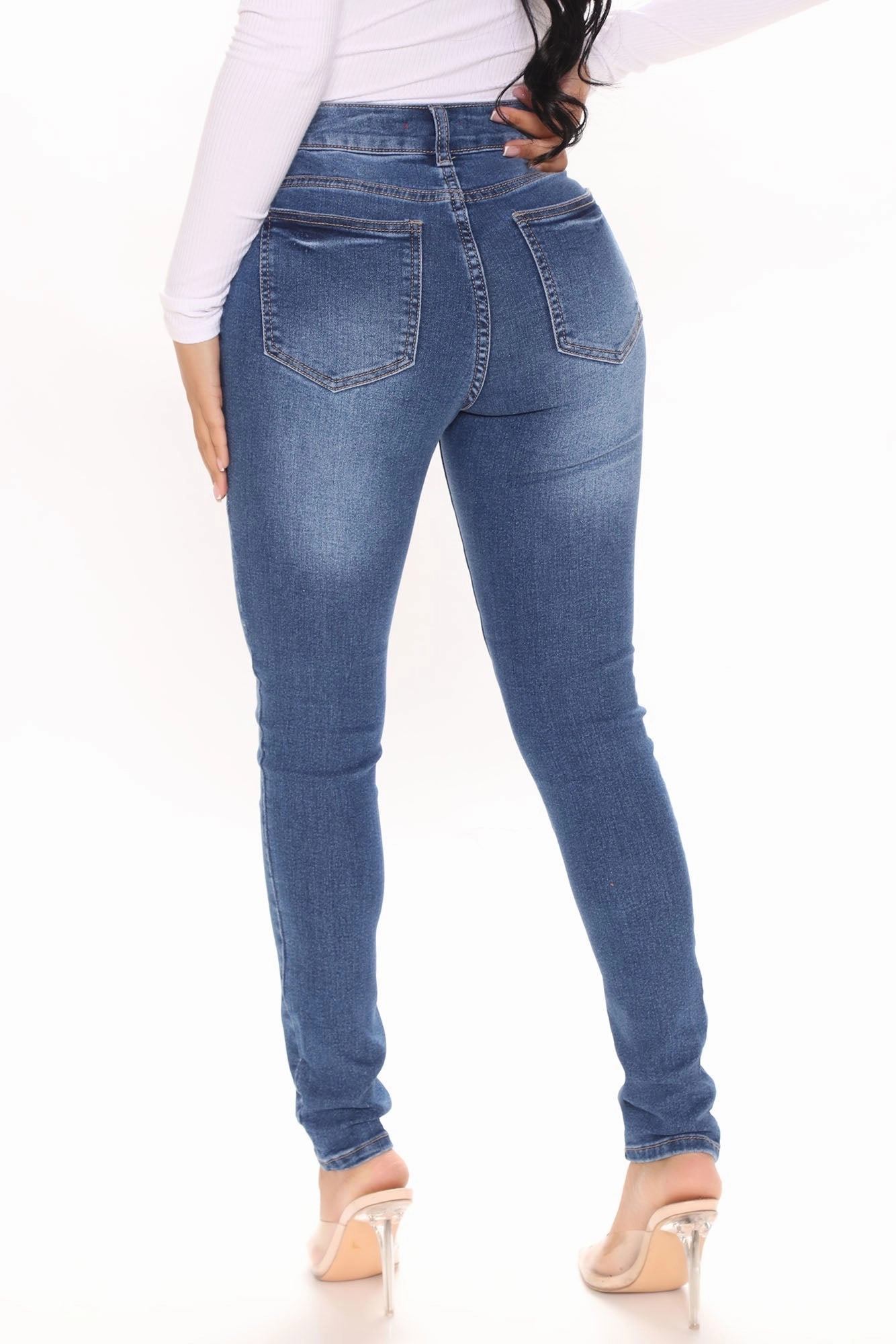 KittenAlarm - On Top Of The World Skinny Jeans - Medium Blue Wash
