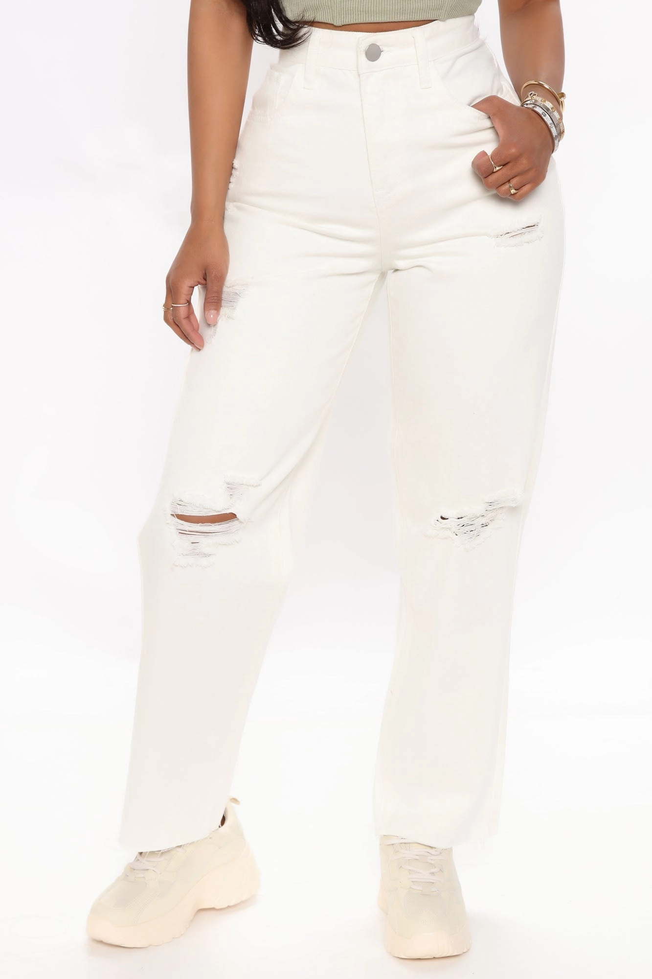 KittenAlarm - Only Love My Momma Jeans - Cream