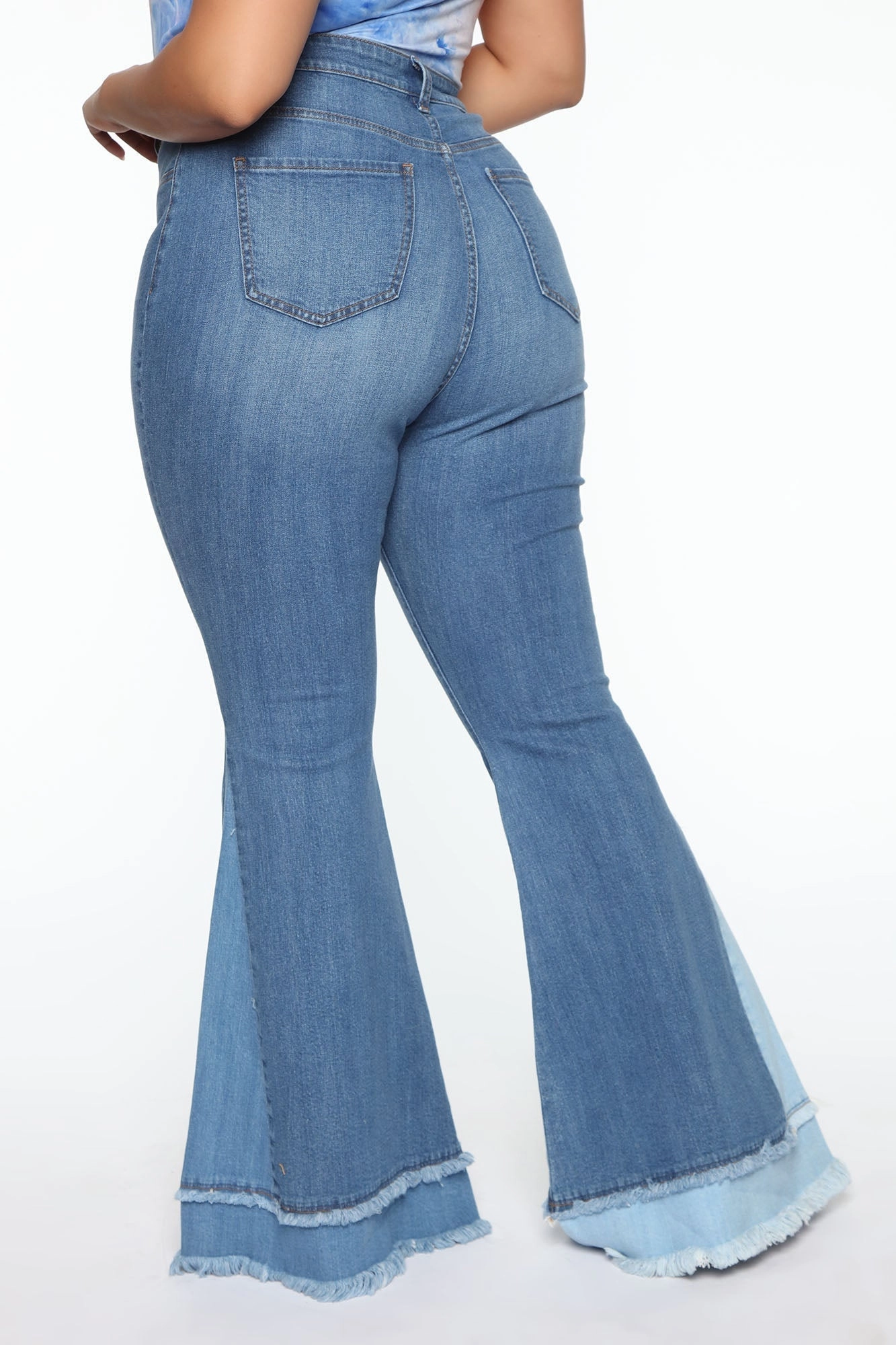 KittenAlarm - Only The Best Vibes Bell Bottom Jeans - Medium Blue Wash