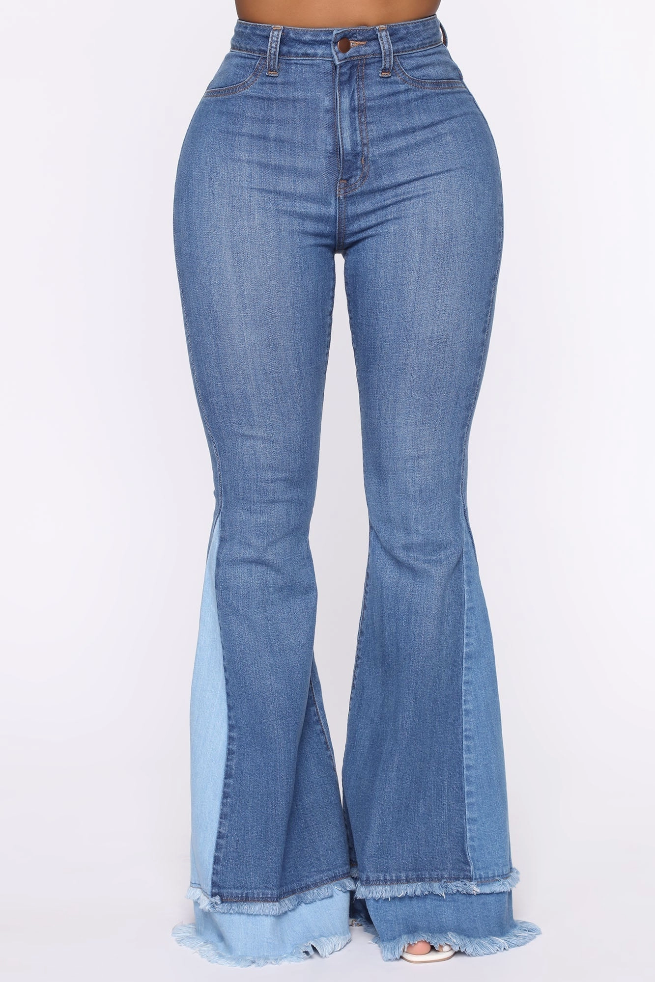 KittenAlarm - Only The Best Vibes Bell Bottom Jeans - Medium Blue Wash