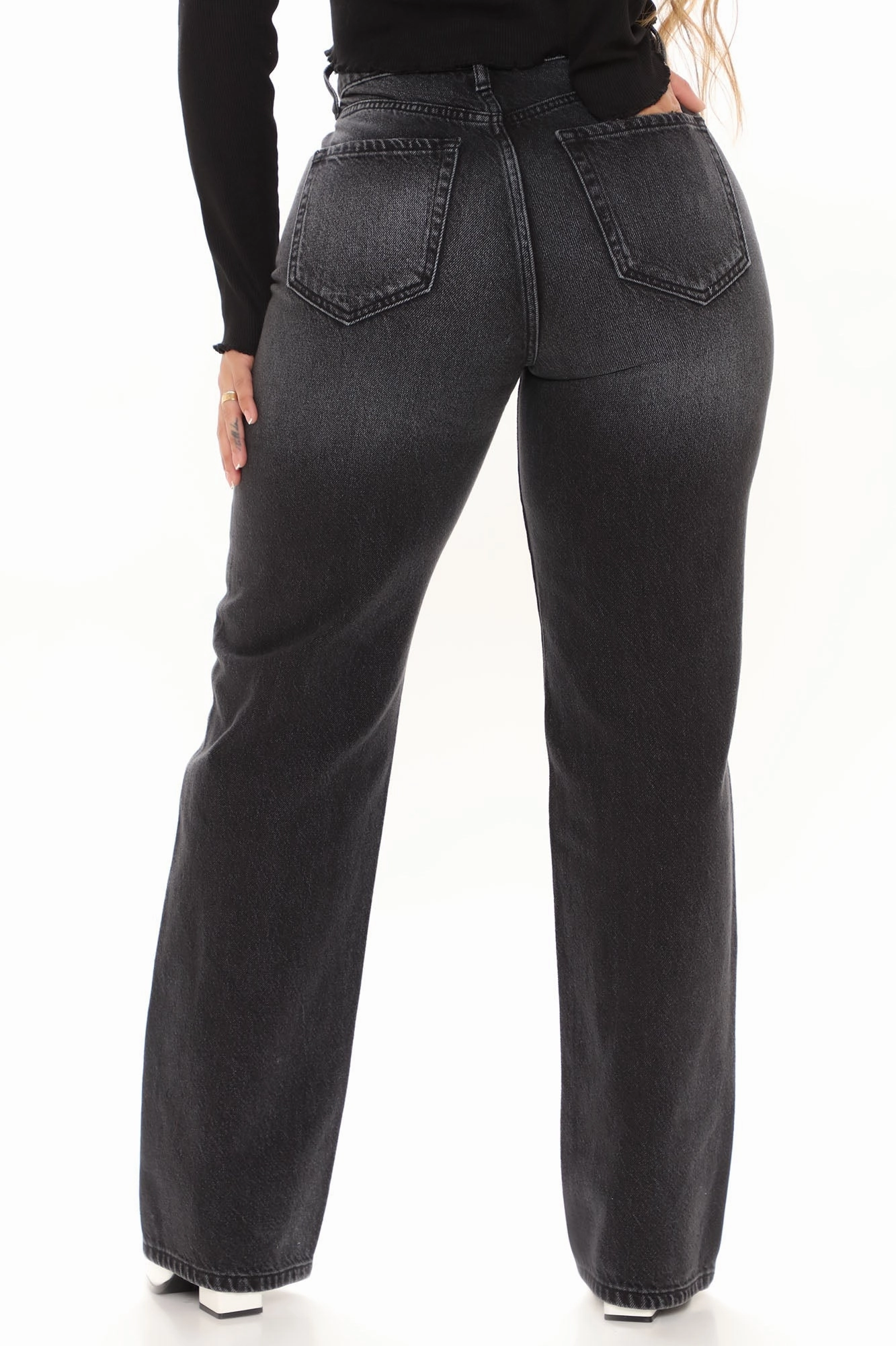 KittenAlarm - Orlando Vintage Straight Leg Jeans  - Black