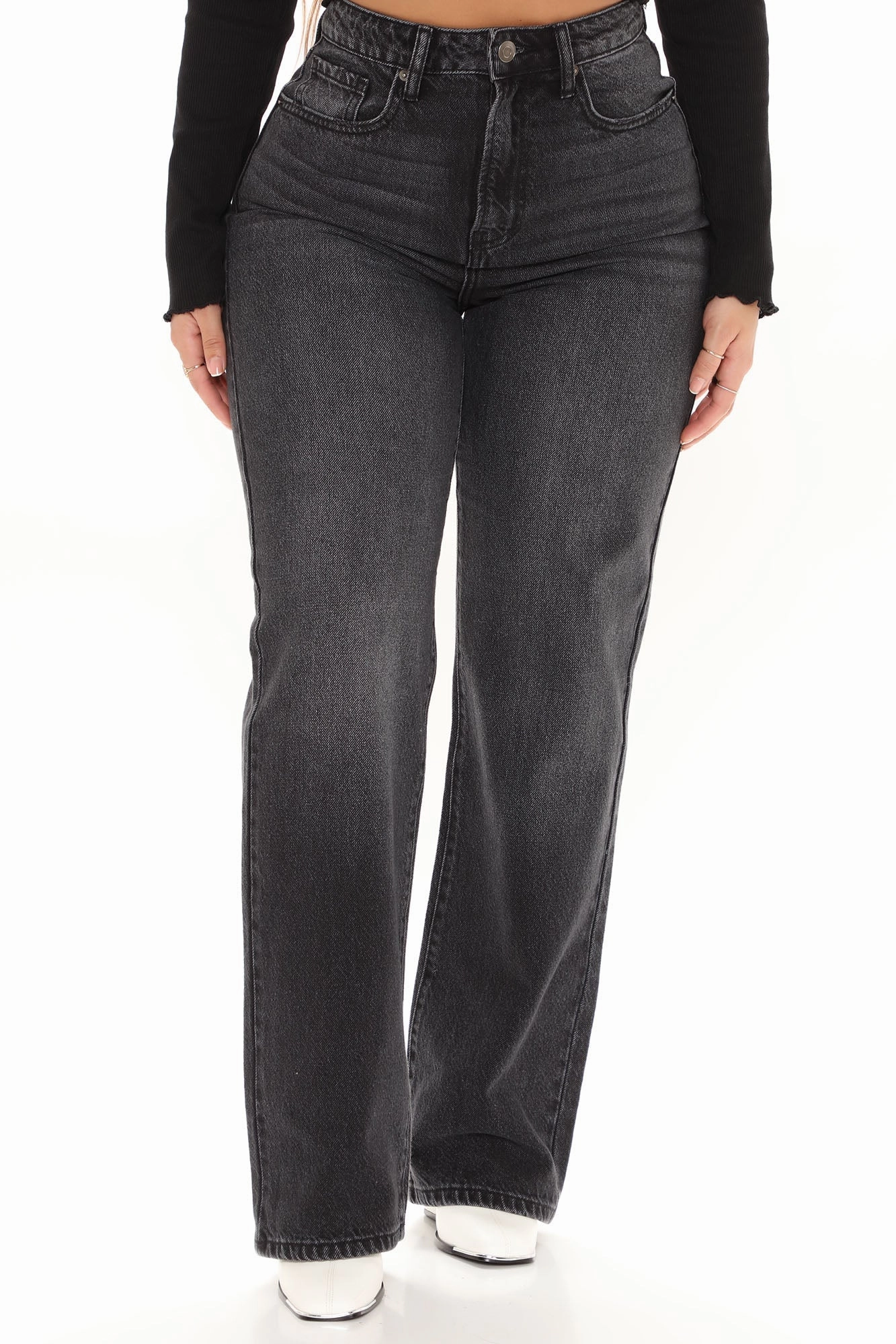 KittenAlarm - Orlando Vintage Straight Leg Jeans  - Black
