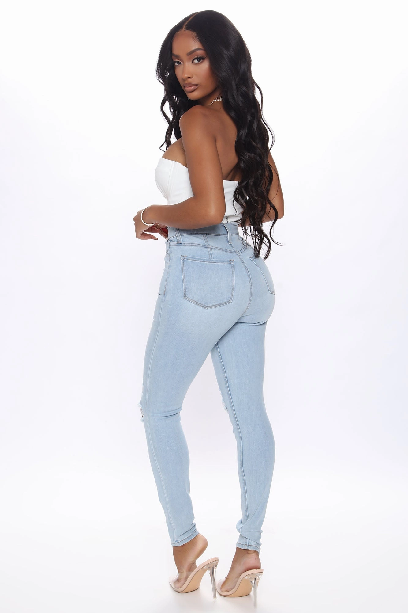 KittenAlarm - Our Favorite High Rise Skinny Jeans - Light Blue Wash