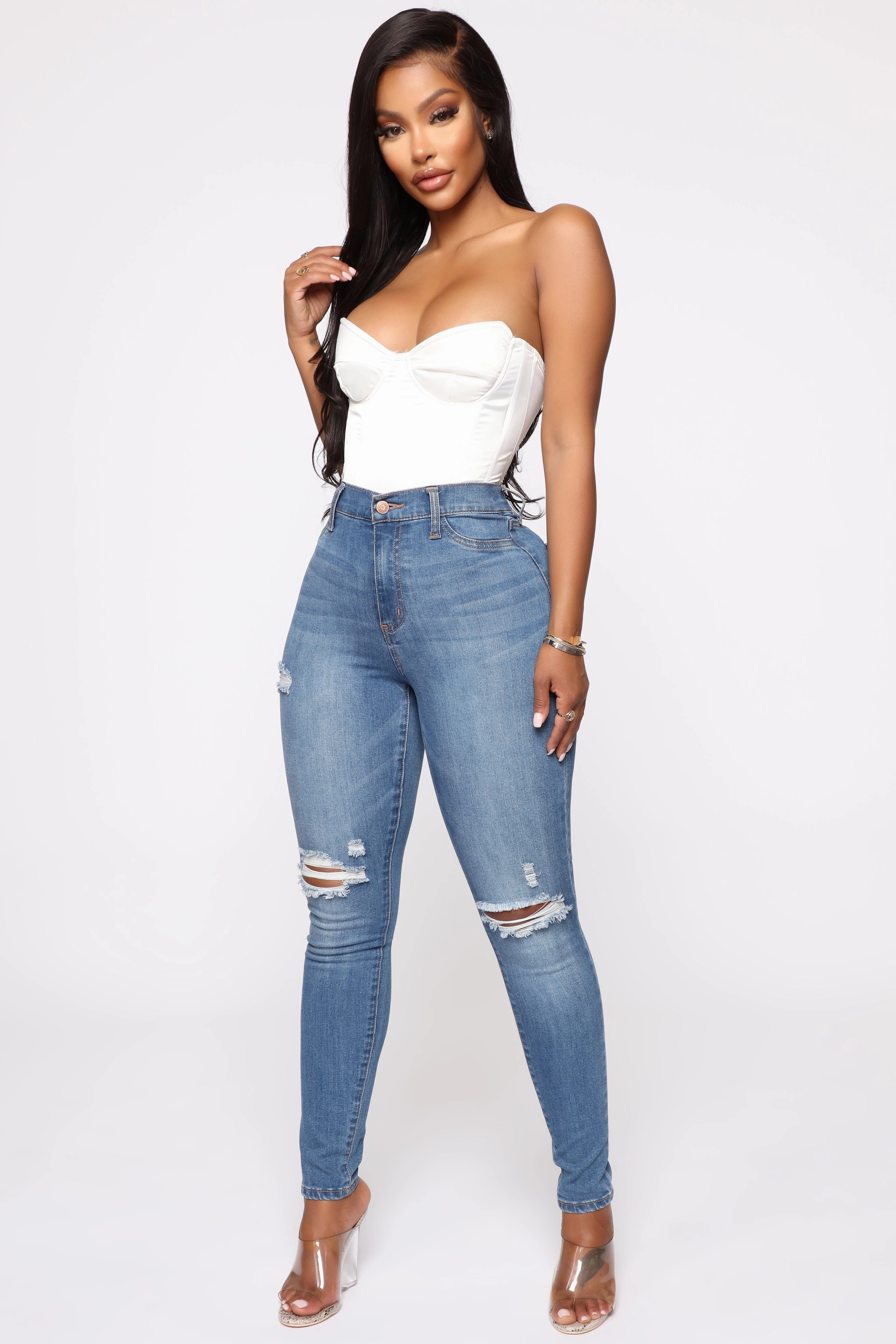 KittenAlarm - Our Favorite High Rise Skinny Jeans - Medium Blue Wash