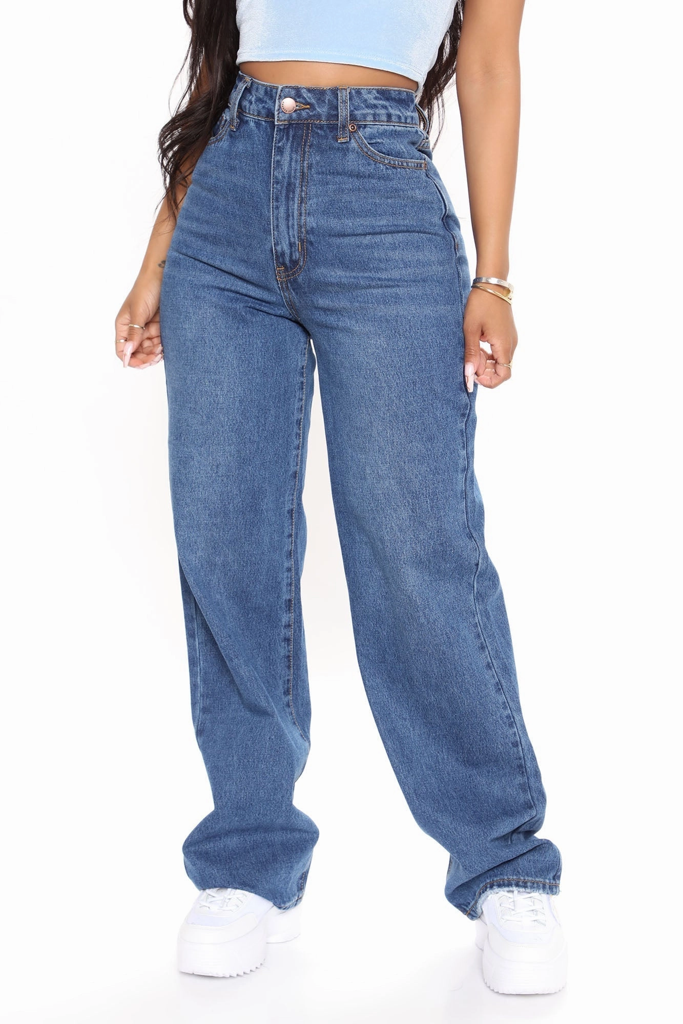 KittenAlarm - Outta The Way Non Stretch Straight Leg Jeans - Dark Wash
