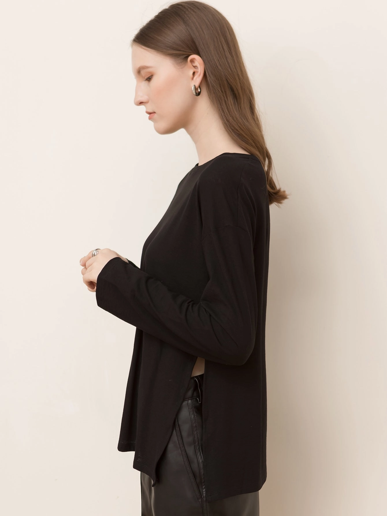 KittenAlarm - Pure cotton round neck long sleeve crop top