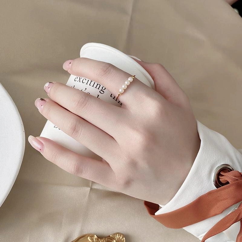 KittenAlarm - Rilla Sterling Pearl Adjustable Ring