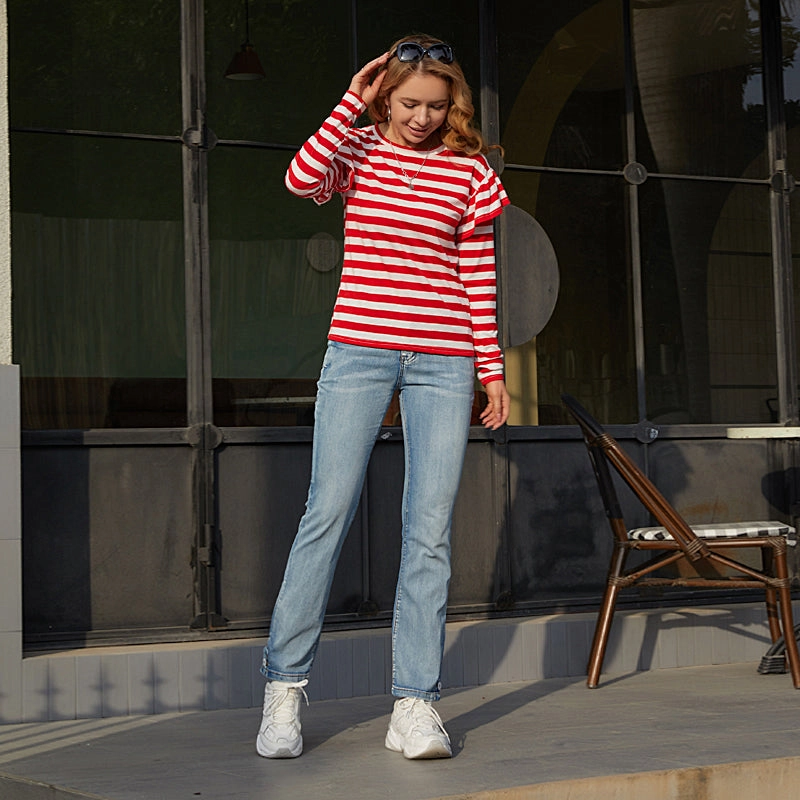 KittenAlarm - Stripe Ruffle Trim Tee