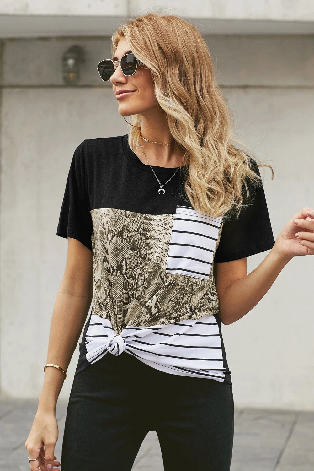 KittenAlarm - Striped Camo Pocket T-shirt Snake/Leopard Striped Camo Pocket T-shirt