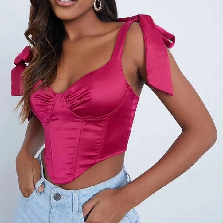 KittenAlarm - Susie Tie Straps Corset Tank Top