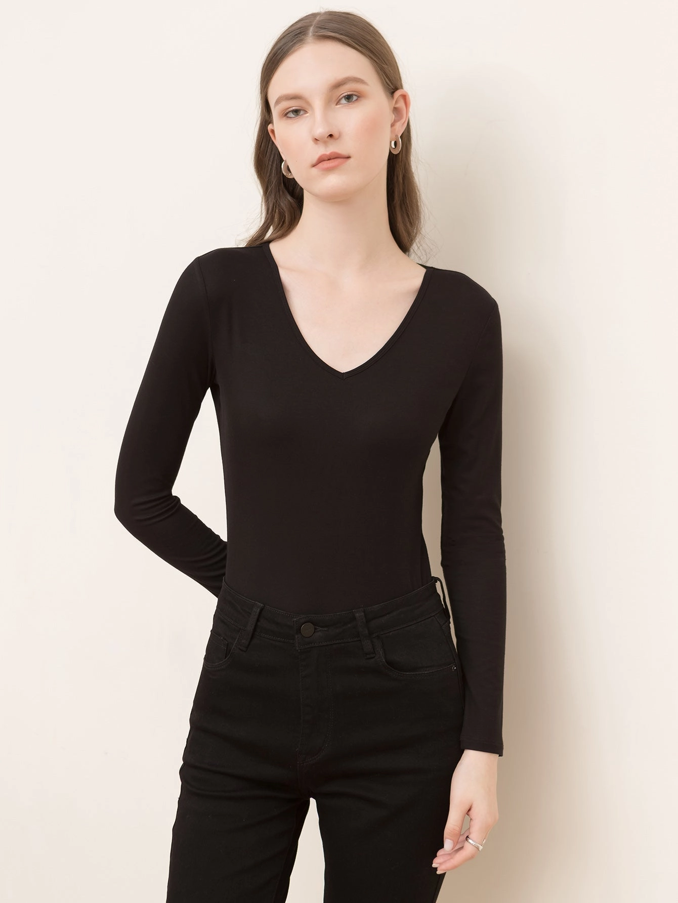 KittenAlarm - V-neck slim crop top
