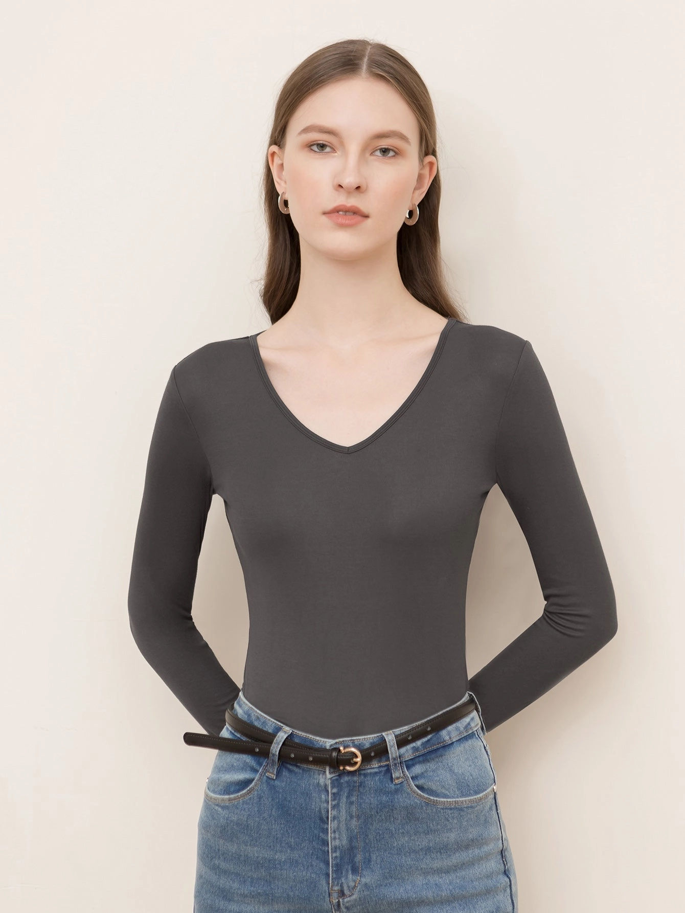 KittenAlarm - V-neck slim crop top