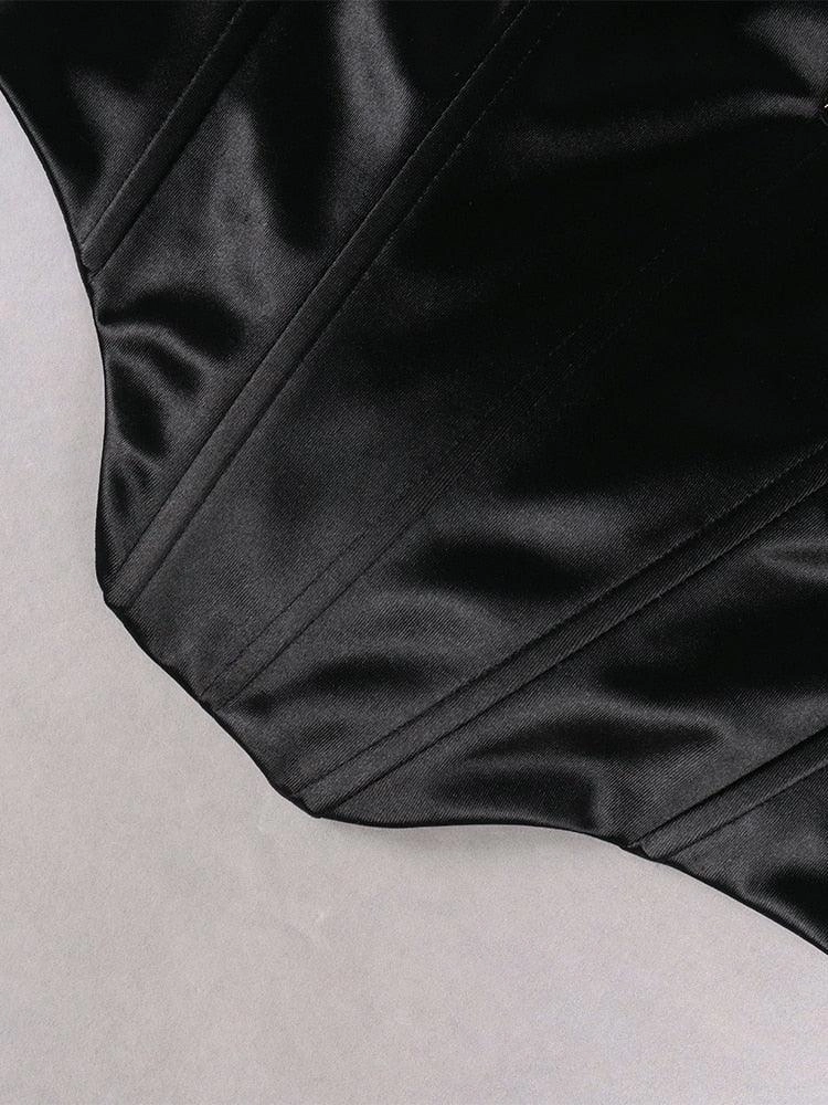KittenAlarm - Vicky Notched Satin Corset Top