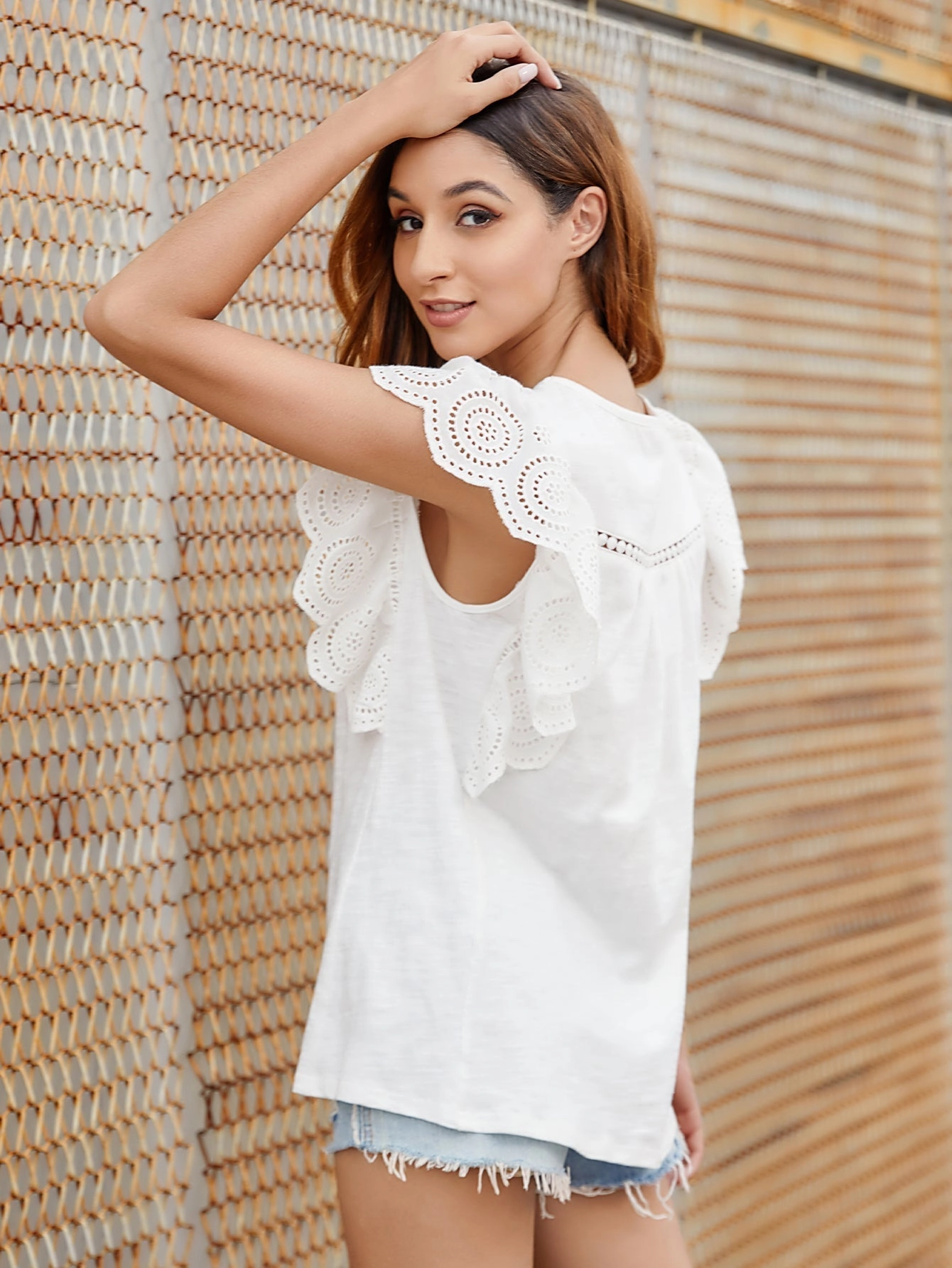 KittenAlarm - Women  Lace Patchwork Short Sleeve T-shirts Casual Cotton Women Tops  Blouse