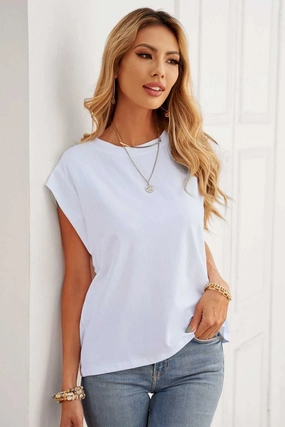 KittenAlarm - Women's Tank Top Pad Shoulder Solid Color Pullover Casual Crew neck Shirt