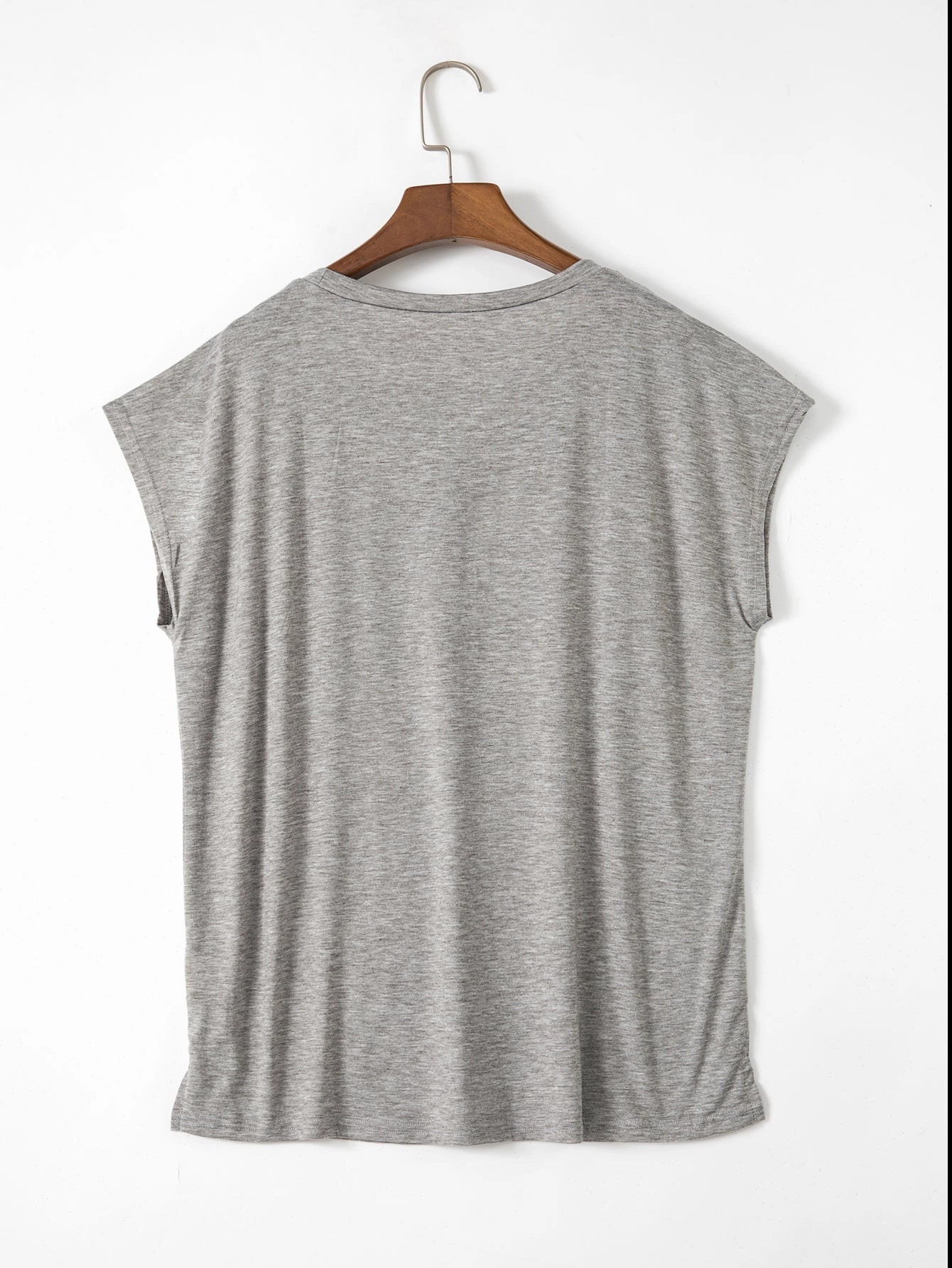 KittenAlarm - Women top solid color pocket off-shoulder round neck short sleeve T-shirt