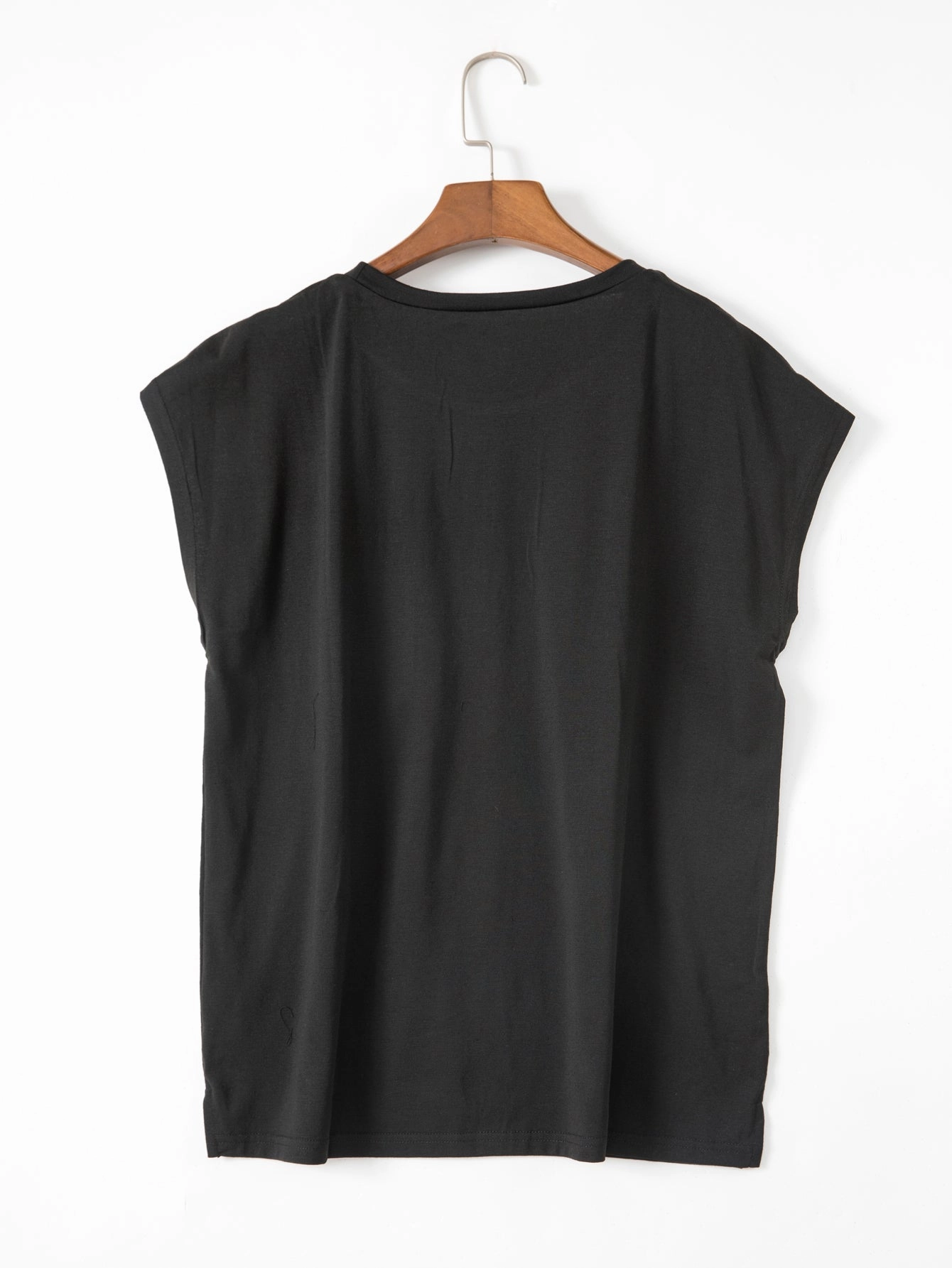 KittenAlarm - Women top solid color pocket off-shoulder round neck short sleeve T-shirt