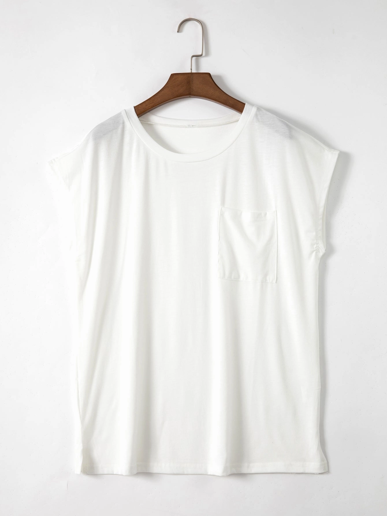 KittenAlarm - Women top solid color pocket off-shoulder round neck short sleeve T-shirt