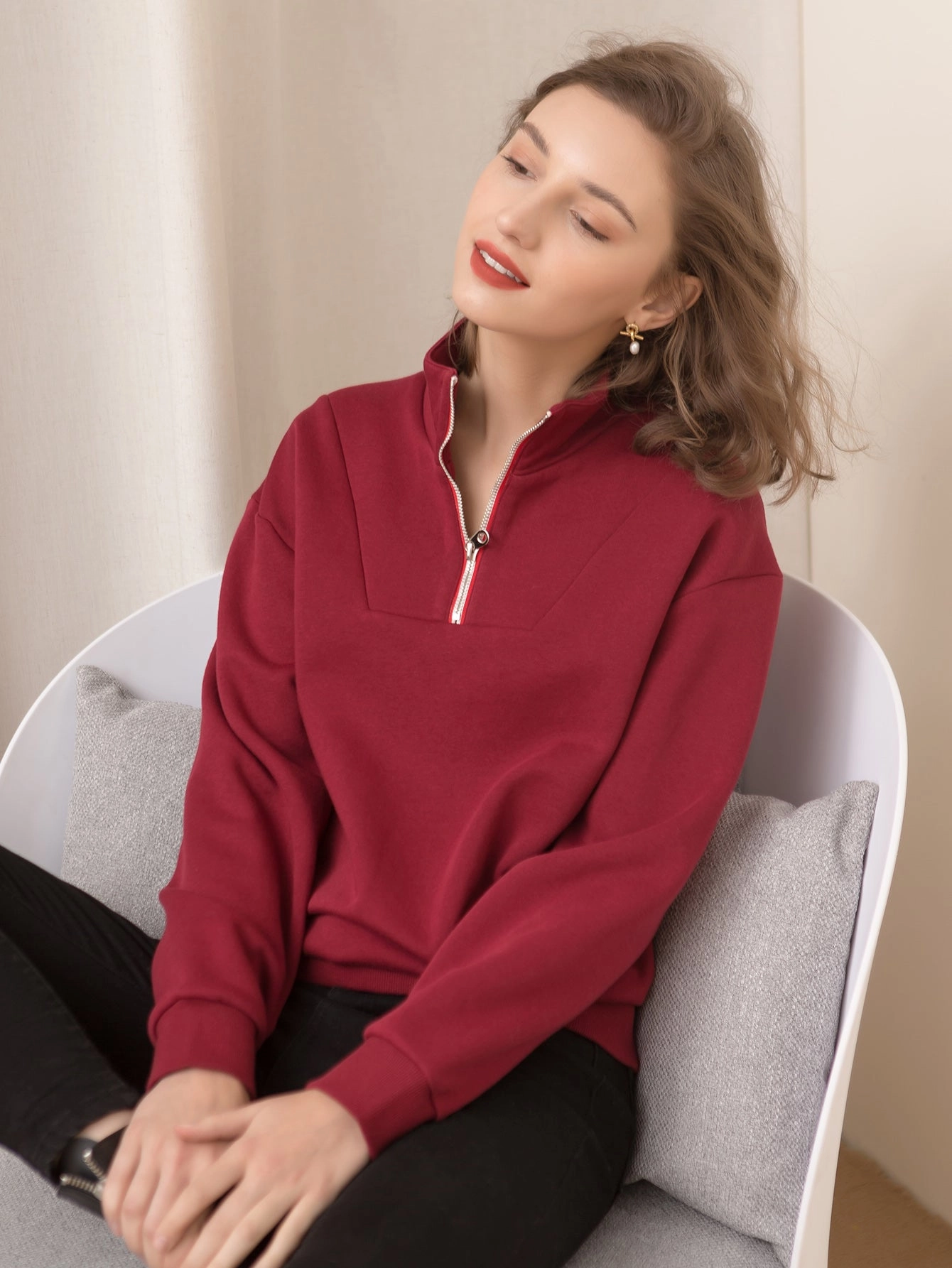 KittenAlarm - Zip neck sweatshirt