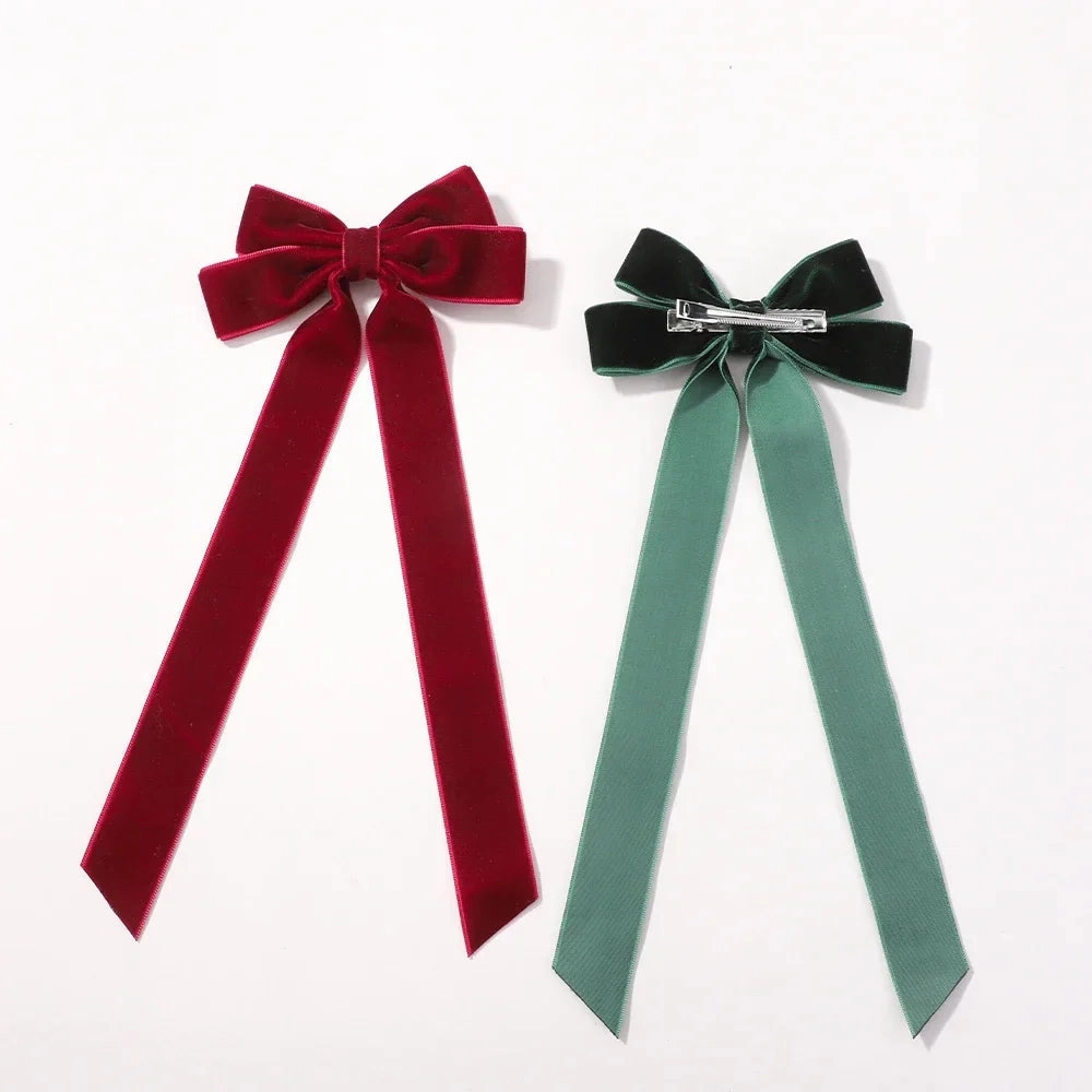 Large Velvet Wedding Long Ribbon Hair Accessory